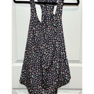 Y2K‎ Multicolor Sleeveless Ruffled Tank Top Blouse Medium Blue Beige Office Work